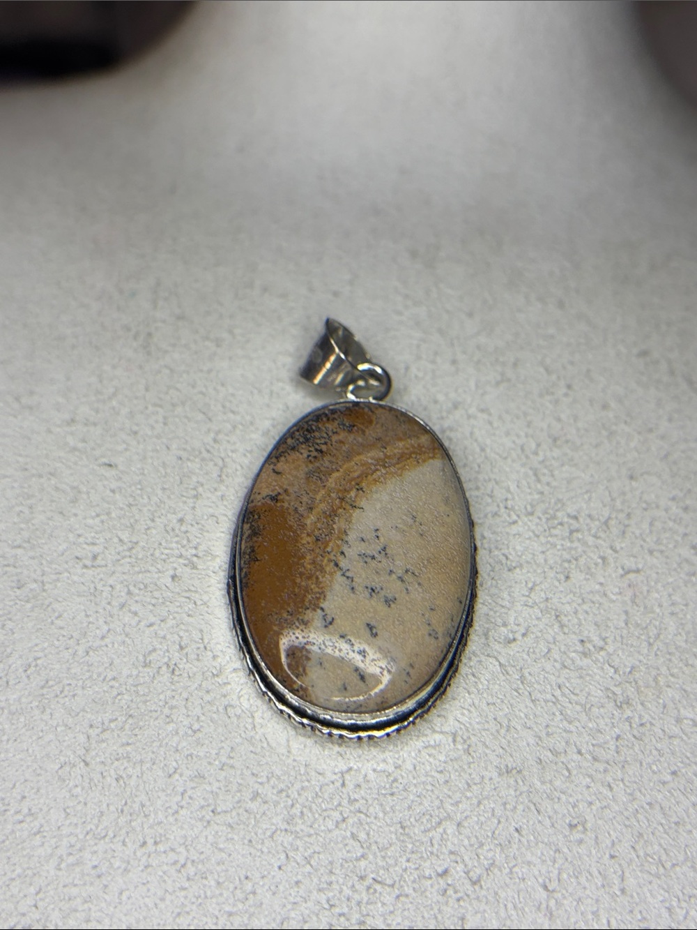 Picture Jasper oval shaped light, beige pendant